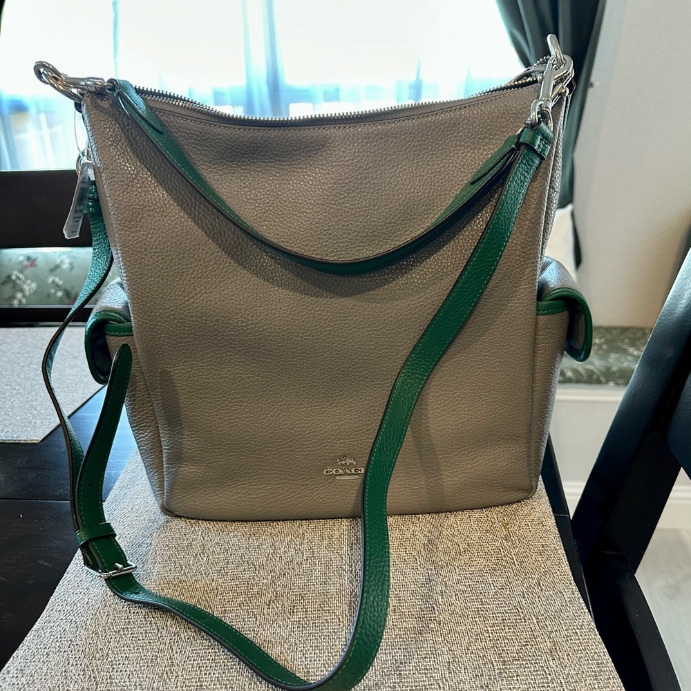 Coach Gray and Green Women's Bag NWT